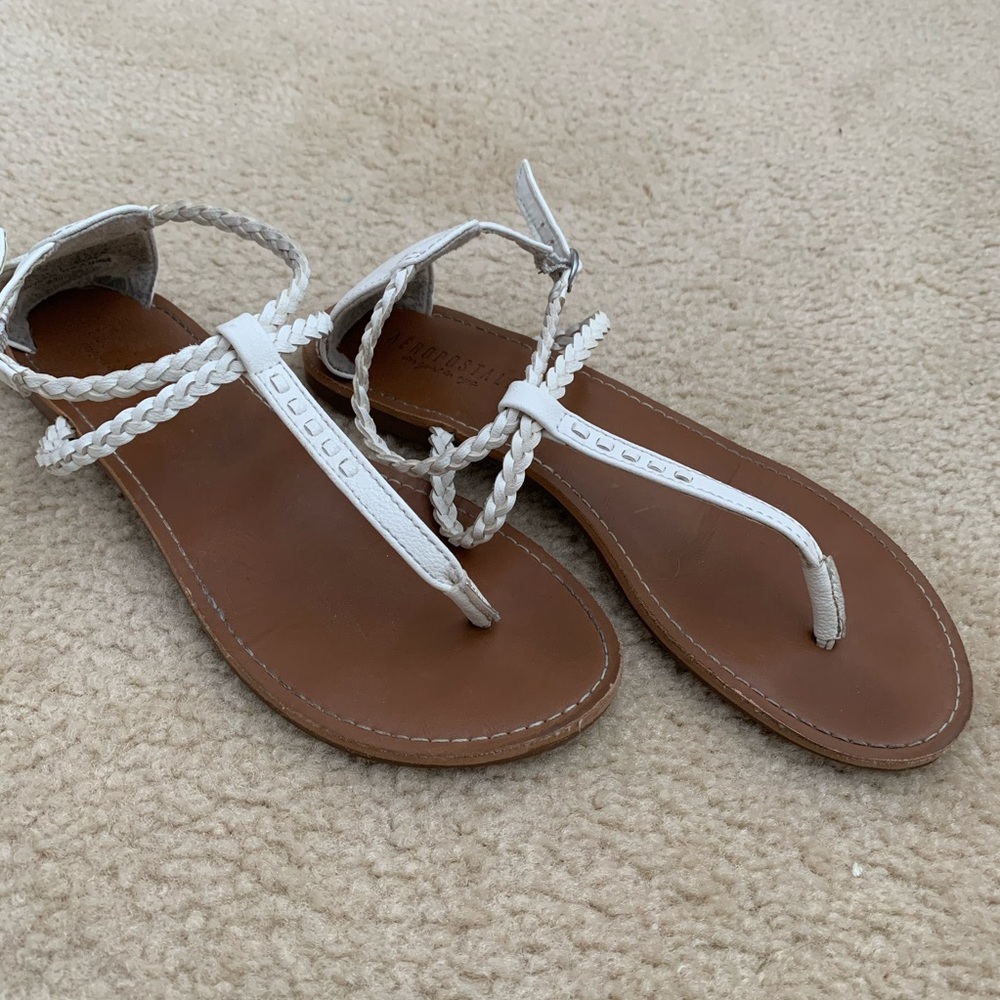 white straps sandals